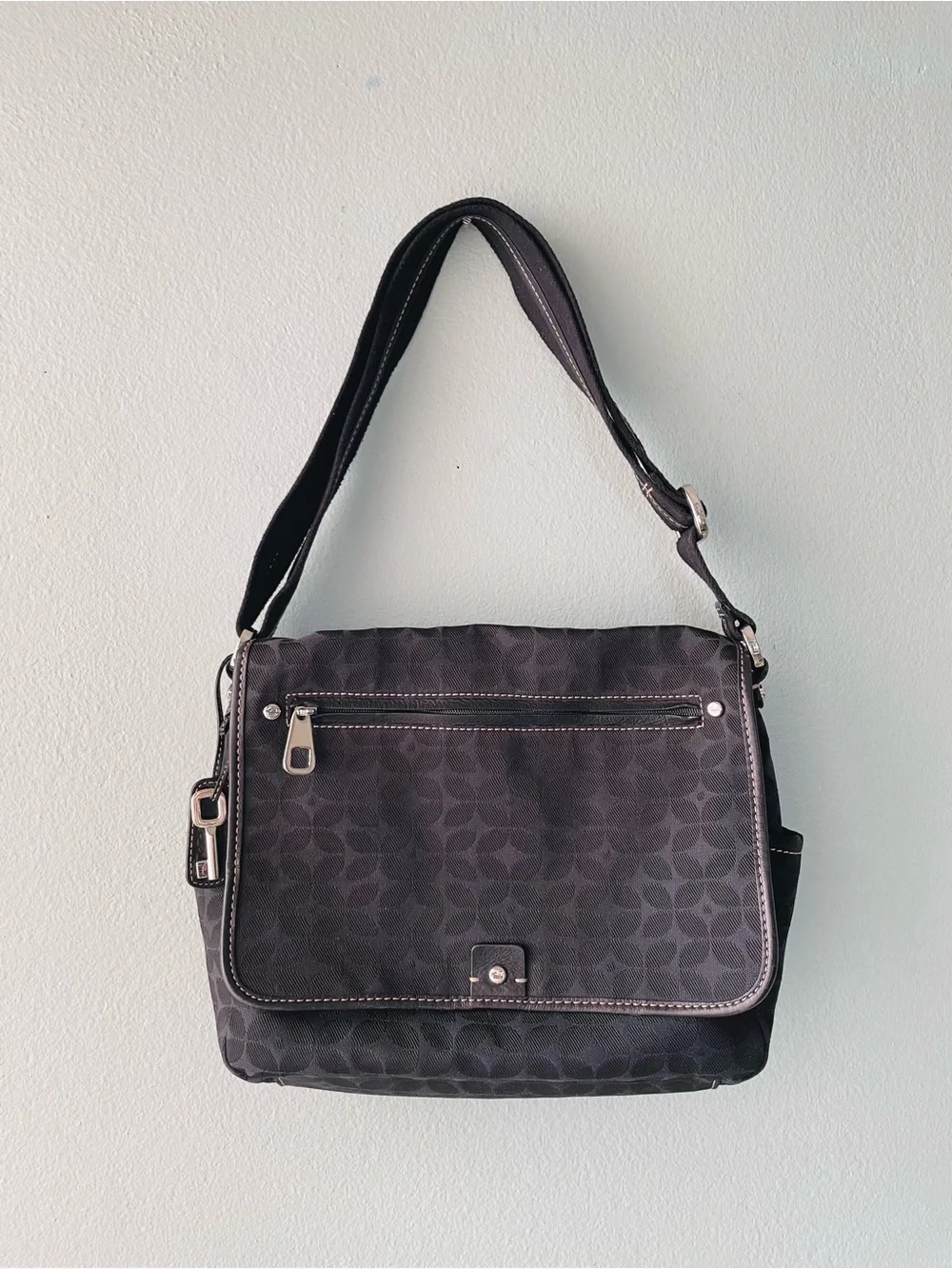 Fossil | Marlow Crossbody Black Canvas Messenger Laptop Bag Purse